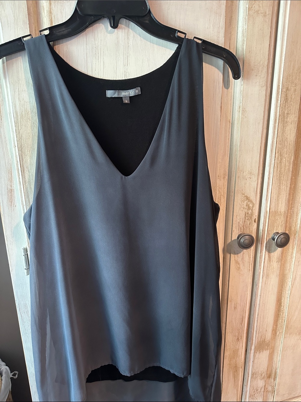 Matty M Charcoal Gray V-Neck Sleeveless Camisole